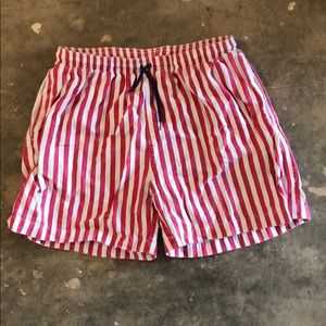 Chubbies-Red & White Pinstripe shorts.
